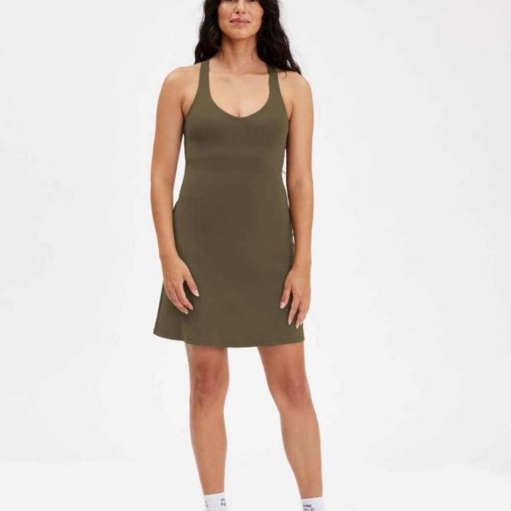 Girlfriend Collective Lola Dress in Fern XXS